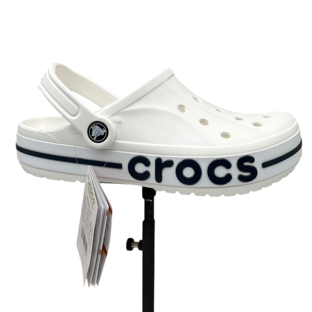 Crocs Bayaband Womens Slip-on Clogs Size 6 White Navy Water Friendly Lightweight